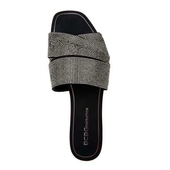 BCBGENERATION Womens Black Kandace Square Toe Slip On Slide Sandals 6.5 M - Picture 3 of 4